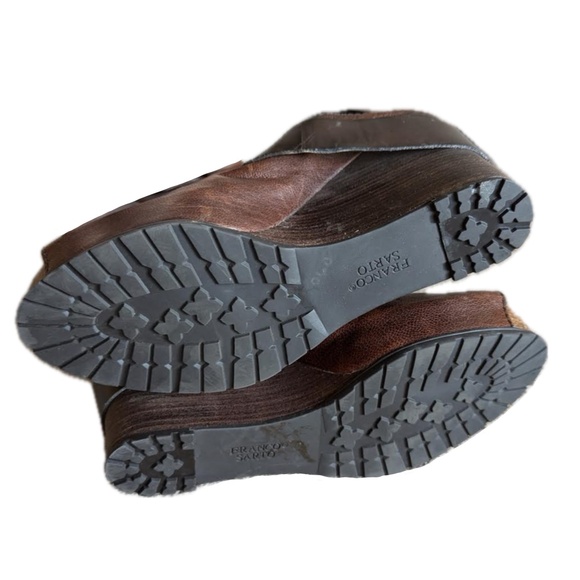 franco sarto the artists collection leather wood wedge heel  size 10 - Picture 5 of 9
